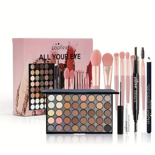 [Valentine's Day Christmas Gift] 40 Color Eyeshadow Tray Makeup Kit Mascara Eyeshadow Brush Eyeliner Eyebrow Pencil Combination Kit Beginner Makeup Kit Valentine's Day Christmas Gift