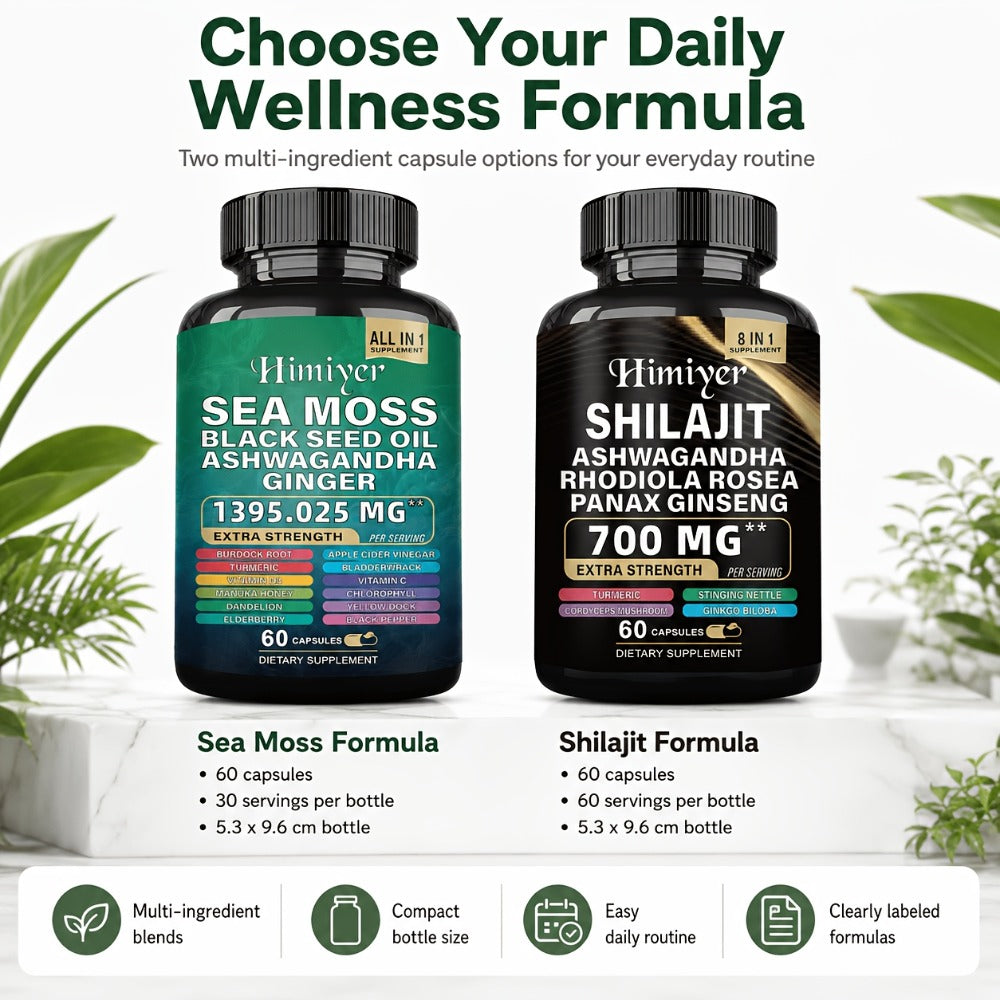 10 Bottles Of Sea Moss And Shilajit Mineral Supplement [double Supplement] Morning And Evening Exercise Energy Supplement, Containing Extracts Of Various Plant Essences Such As ASHWAGANDHA, BLACK SEED OIL, SEA MOSS, SHILAJIT, Etc.