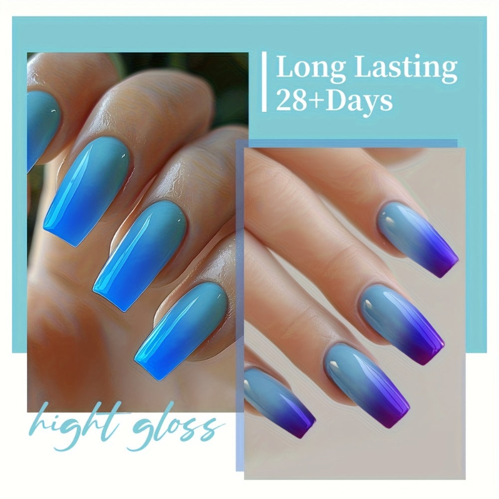 XEIJAYI Frame Bottle Temperature-Responsive Gel 6pcs-- Spring And Summer New Nail Art Series 6pcs Set, Glittery Heat Gel Nail Gel with Color-Changing Nails Salon Design Colorful Shiny Glossy Fashion LED Nail Art for DIY Manicure