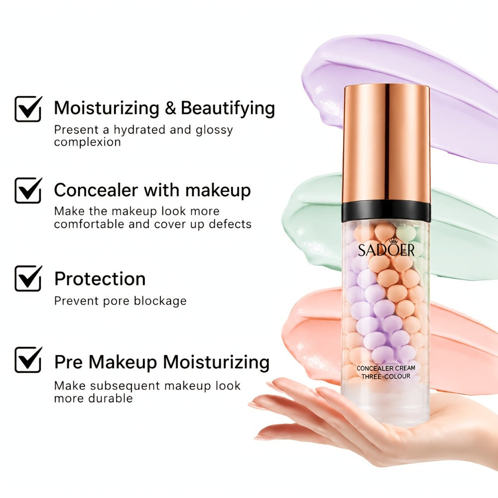 Face Primer 3-in-1 Multi-Color Protective Makeup Base 2pcs – 8-Hour Long-Lasting, Moisturizing Non-Greasy Semi-Sheer Foundation, Smooth Skin Finish, All Skin Types