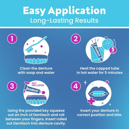 Denture Adhesive Thermoplastic Cushion & Soft Reliner for Upper and Lower Dentures, 7-Day Secure Hold, No-Glue Zinc-Free Formula, Comfortable Fit for Seniors & Sensitive Users, Daily Denture Care