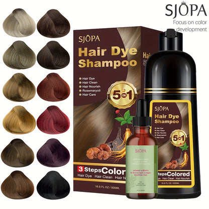 Hair Dye Kit – 3-in-1 Hair Dyeing Shampoo with Rosemary Oil & Squalane, Natural Plant-Based Formula, Gentle on Skin, Fast Color, Multi-Shade Home Hair Color Set