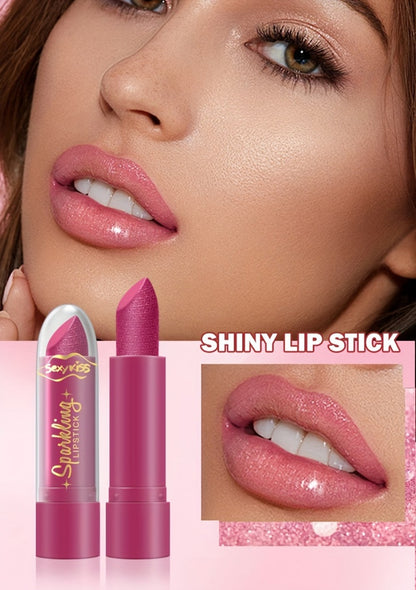 Shimmer Lipstick Set 6PCS in Gift Box - Glossy Shimmering Water-Resistant Long-Lasting Lip Color Assorted Shades for All Skin Tones Buildable Pigment Lipstick Collection for Women