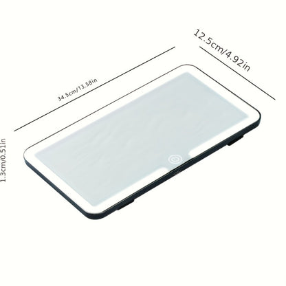 Car Vanity Mirror LED Lighted Ultra Thin HD, Touch-Adjustable 3 Lighting Modes USB Powered Sun Visor Mirror for Car Interior Daily Makeup, Women Holiday Gift