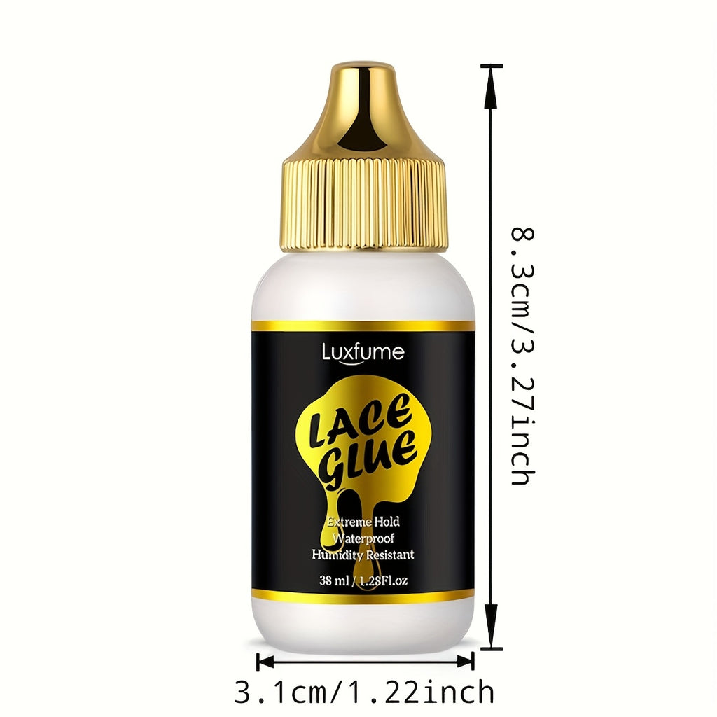 Waterproof Wig Glue - Latex-Free Strong Hold for Wigs & Lace Front | Traceless, Sweat & Rain Resistant | All Day Wear for School/Work (1.28oz)