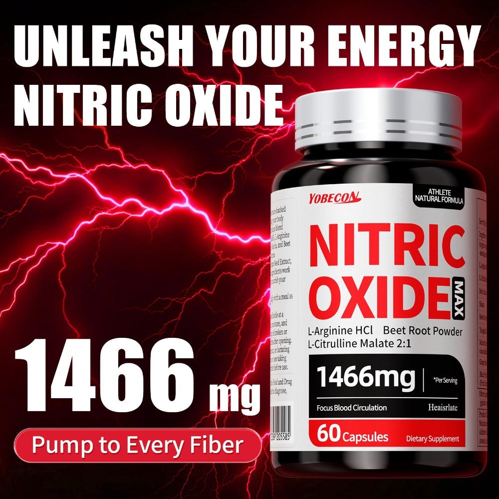 Maximum Load 10-in-1 Nitric Oxide Supplement, Containing 1466 for MG AAKG, L-arginine, L-citrulline, Beetroot, Suitable As A Christmas Gift, Applicable for Office Workers, Fitness Enthusiasts, Adults, Men And Women