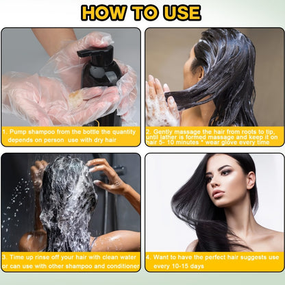Hair Dye Shampoo with Natural Plant Pigments – Covers Gray Hair Fast | 16.91oz Color Shampoo in Black, Red, Brown, Dark Brown & Chestnut Brown for Women & Men