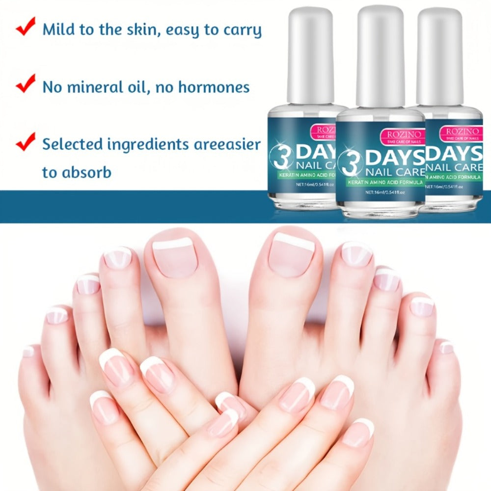 [3pcs Keratin Nail Oil] Instantly Smooth 3pcs Keratin 3-Day Strengthening Nail Care Oil-Quick Drying, Moisturizing Care, Suitable for Soft, Fragile And Fragile Nails, Preventing Peeling And Breakage, Nail Delamination, Enhancing Nail Color, Nail Gloss, Na