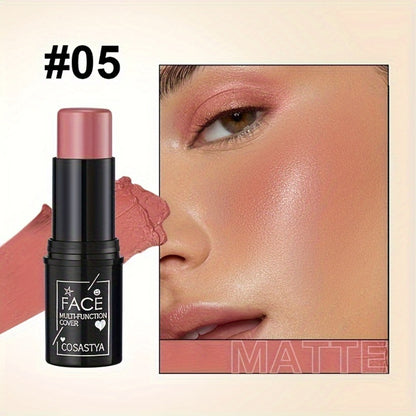 3-in-1 Makeup Stick Set 6pcs — Blush, Eye Shadow & Highlighter Stick, Waterproof Long-Lasting, Moisturizing Pink & Brown Shades, Multi-Use Color Correcting for All Skin Tones