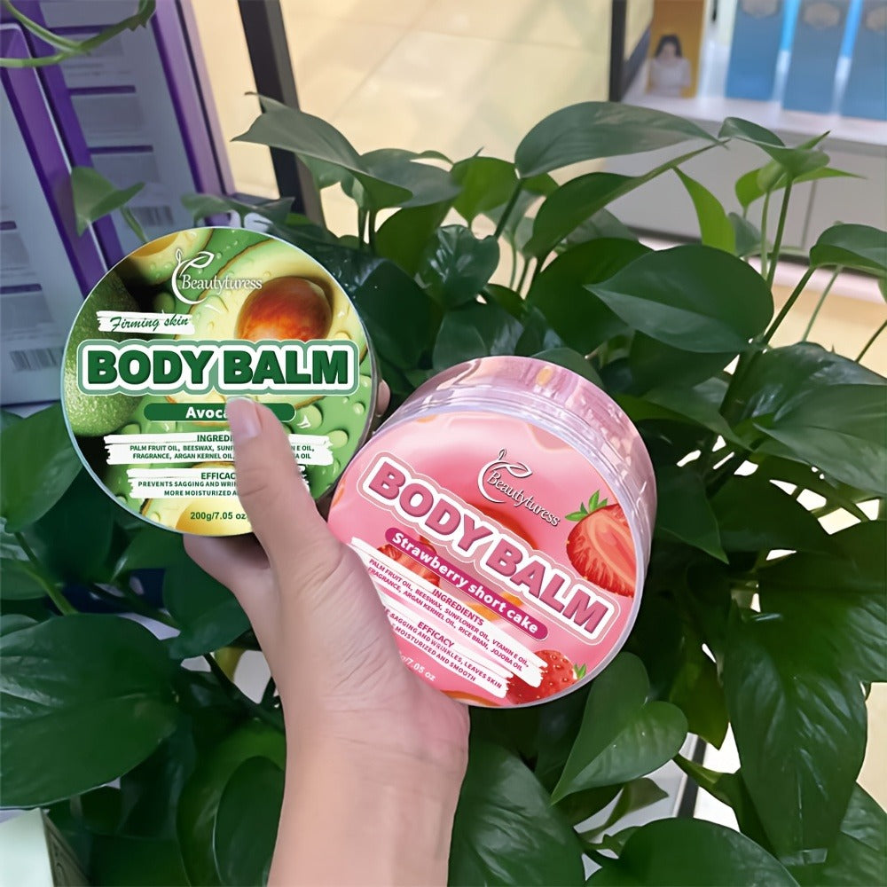 Body Butter Moisturizing Cream 200g with Shea Butter Glycerin Vitamin C Long Lasting Hydration Body Glaze for Dry Skin All Skin Types Hypoallergenic Fruity Scents Strawberry Peach Avocado Watermelon