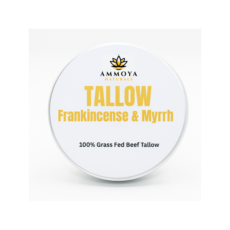 Tallow Balm – Grass-Fed Tallow Moisturizer | 3 Variants: Chamomile, Rose & Honey, or Frankincense Myrrh | Ammoya Naturals
