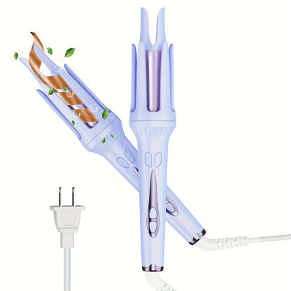 Automatic Curling Iron 32mm Negative Ion – Dual Slot Constant Temperature Anti-Scald Hair Curler with Bracket & Comb – Long-Lasting Curls, No Heat Damage