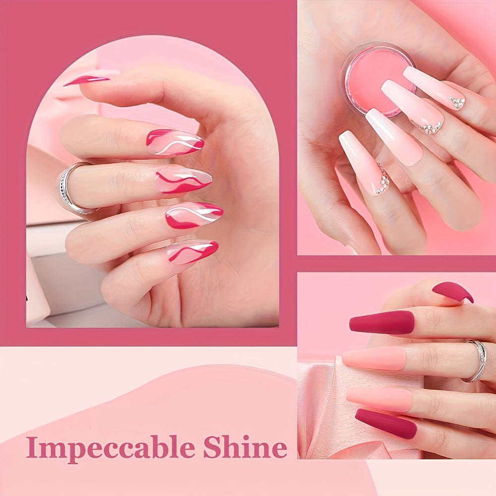 NOCIS 33pcs Impregnation Powder Nail Art Kit - Dip Manicure Kit with 20 pink purple brown Glittering Colors, Top/Primer Activator, and French Style Nail DIY Essentials for Salon-Quality Results at Home - Perfect Gift for Girls