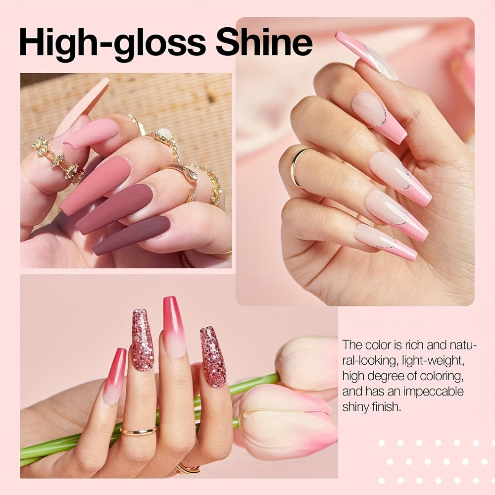 NOCIS 33pcs Impregnation Powder Nail Art Kit - Dip Manicure Kit with 20 pink purple brown Glittering Colors, Top/Primer Activator, and French Style Nail DIY Essentials for Salon-Quality Results at Home - Perfect Gift for Girls