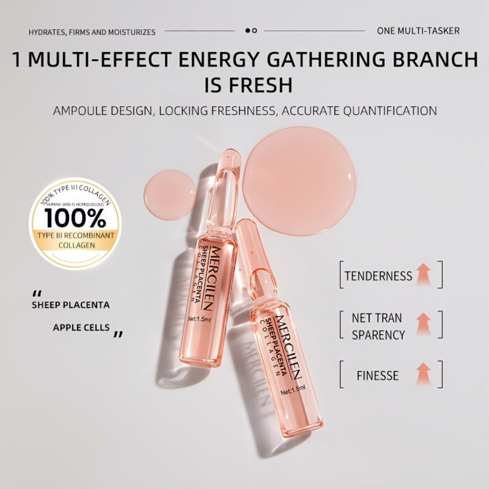 Mercilen 1.42oz Hydrating Serum with Glycerin & Collagen - Alcohol-Free Light Beige Care for Normal to Sensitive Light Beige, Moisturizing & Brightening, Fragrance-Free, Unisex Skincare, Skincare Routine, Sleek Packaging, Alcoholfree Formula