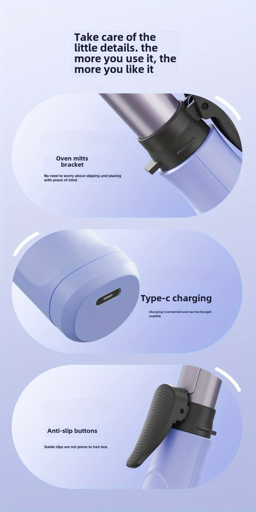 Portable Wireless Mini Hair Curling Iron Long Lasting Style Airy Bangs Big Wave Permanent Hairdressing Tools Additions for Students