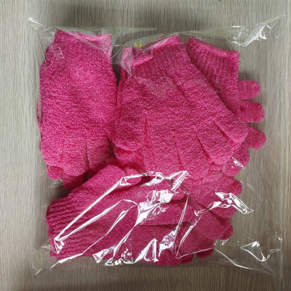 Exfoliating Shower Gloves 20 Pairs - Dual-Sided Nylon Bath Scrub Gloves for Body Exfoliation, Spa Massage & Deep Cleansing | Rose Red Exfoliating Mitts for Women & Men