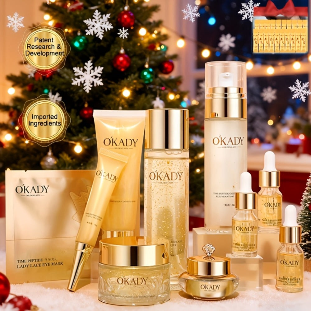 Luxury Skincare Set 10pcs+ Astragalus Facial Mask, Oisturizes Skin To Make Wrinkles Less Noticeable, Day And Night Care, Suitable For AllSkin Types, Not Allergic, With Moisturizing And Firming Skin Set, Mother'S Day Gift-Holiday Surpris