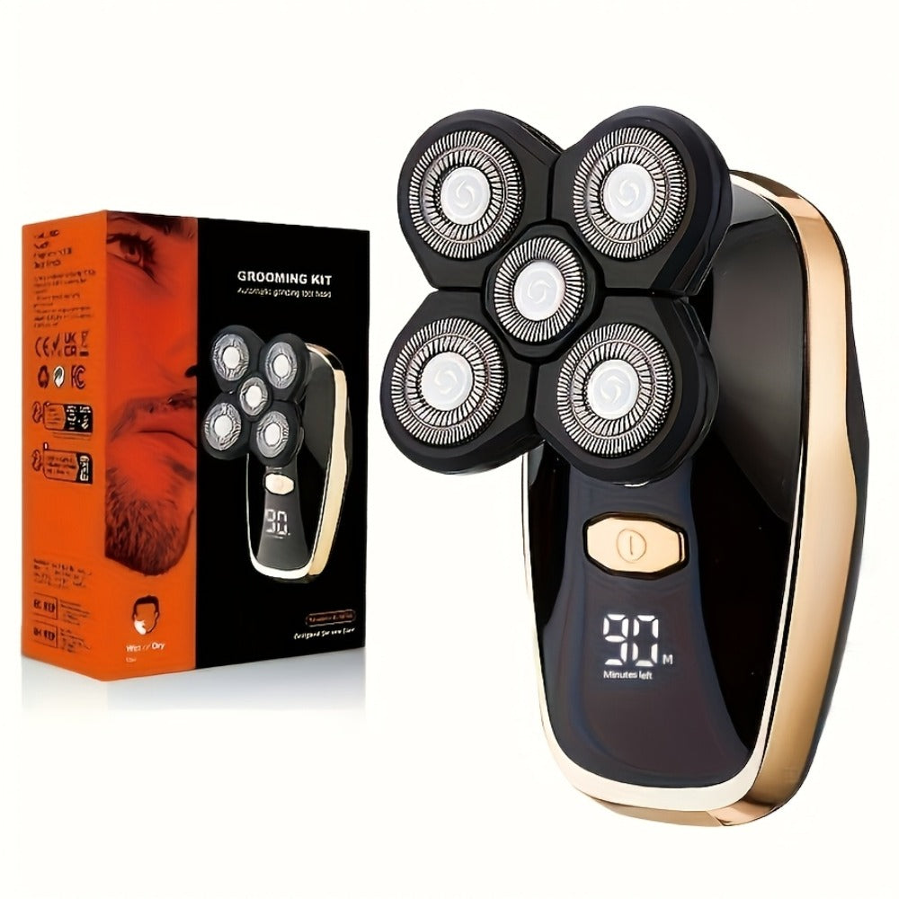 Men'S Electric Shaver | Detachable Rotary Shaving Head, LED Display, Rechargeable Grooming Kit, 5D/7D Multi-Head Options, Type-C Charging, Multi-Function Design for Home & Travel, Father'S Day Gift, Replacement Blade Head Sold Separately