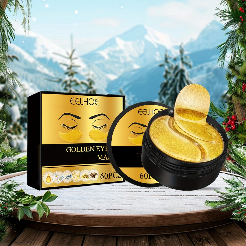 2 Boxes Of 120pcs--320g Golden Eye Mask, Glycerin, Collagen And Hyaluronic Acid, Deep Moisturizing Eye Skin, Suitable For Women Christmas, Valentine'S Day And New Year Gifts