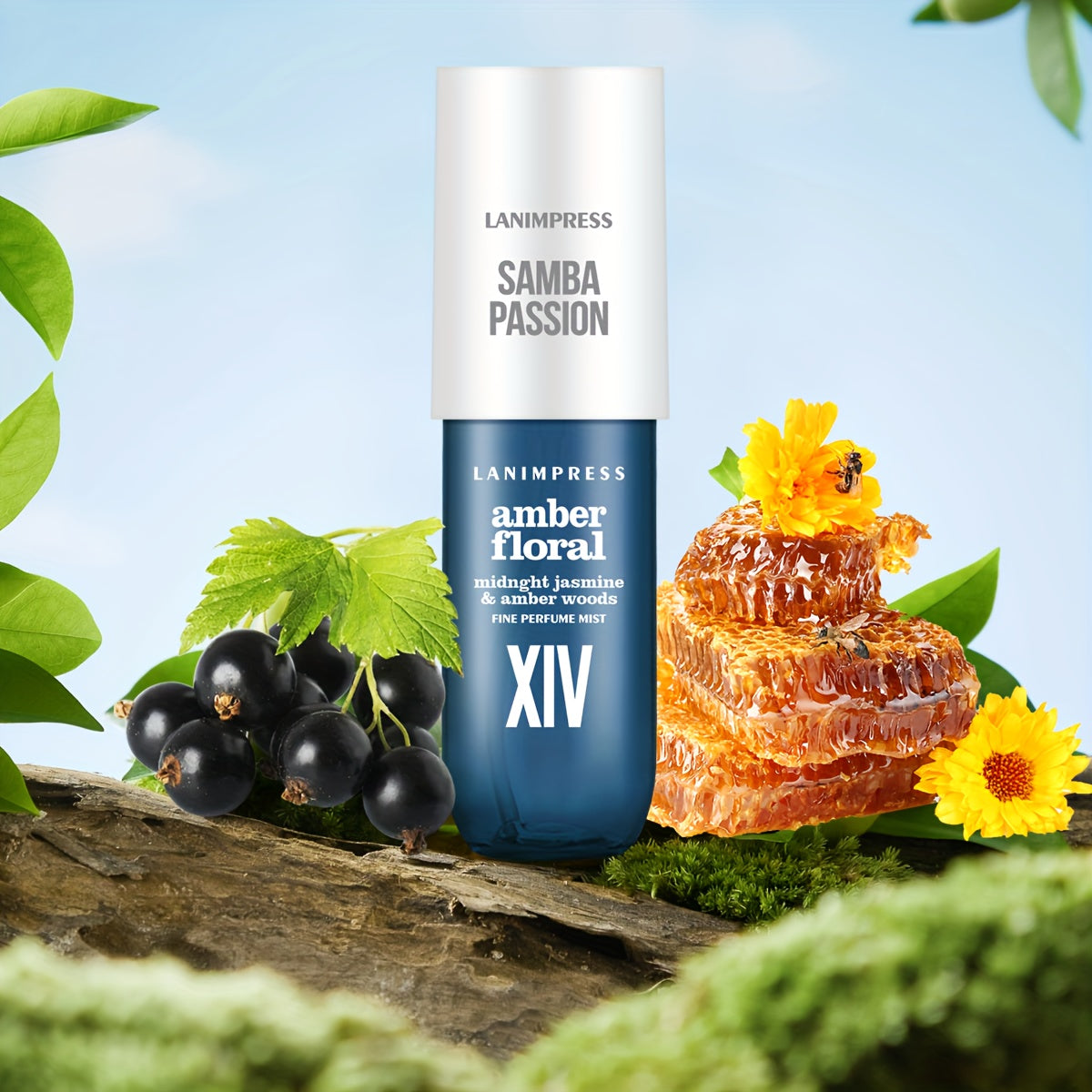 3.0 FL OZ NEW Look Samba Passion Body & Hair Fine Perfume Mist With Amber Floral Notes Perfect For Halloween Christmas Valentine'S Day Gift Or Everyday Wear For The Modern Lady Travel Size Long Lasting Perfume Spray