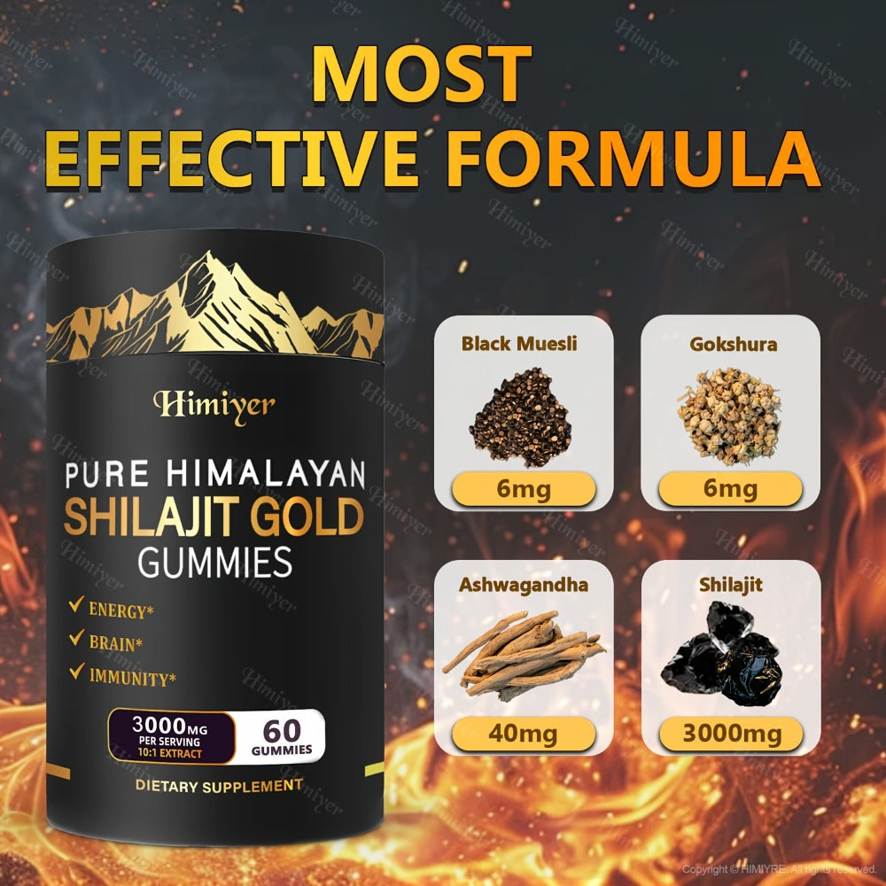 Powerful Combination Of 3000mg SHIlijit, Ginger, Hoofgrass, Ginseng And Ashwagandha! Multi-mineral And Phytonutrient Supplement