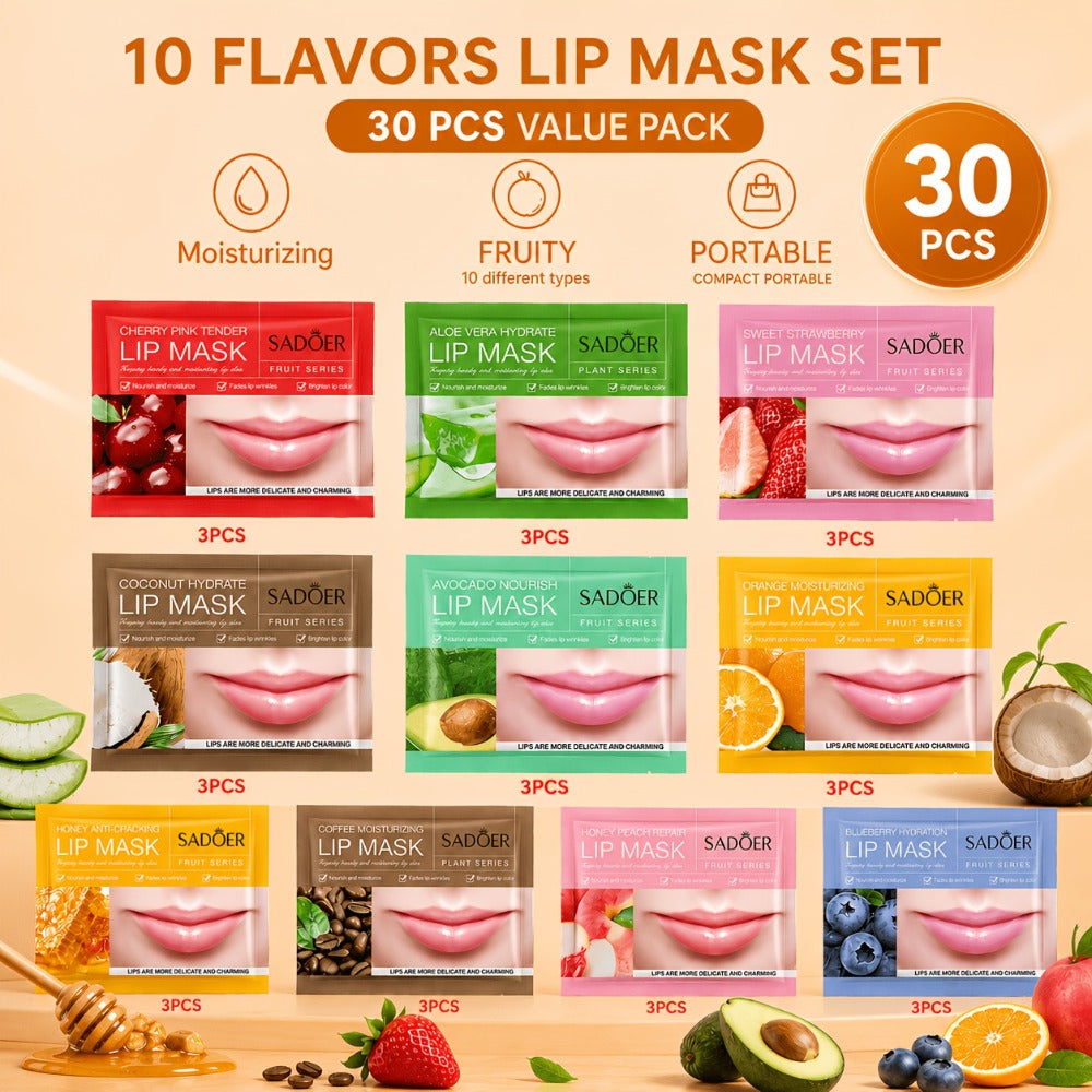 30 PCS Moisturizing Lip Mask.Crystal Lip Care Gel Pads Mask For Moisturizing, Let Your Lip Smoothing, Exquisite. Skin Moisture Essence