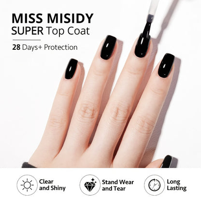 Gel Base Coat and Top Coat Set 2Pcs Super Shine Finish Long Lasting Soak-Off LED UV Nail Lamp Gel Polish Foundation Seal Manicure Kit Nail Art Essentials Gift for Women