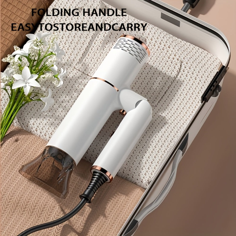 Professional Hair Dryer with Foldable Handle — Bristle Motor, Hot & Cold Air, Concentrator Nozzle & Stand Included, Quick Dry for All Hair Types
