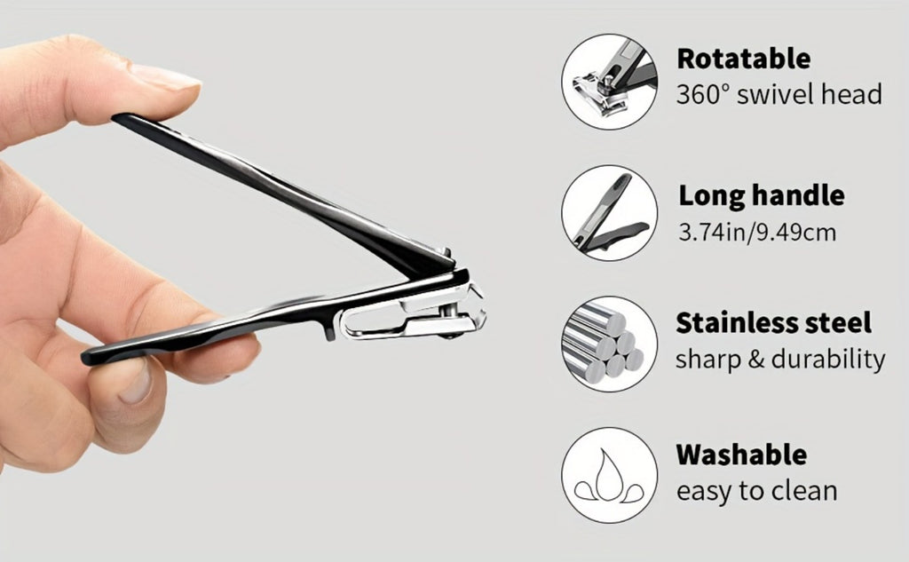 Set of Nail Clippers, Designed for Seniors with Thick Toenails, Featuring Clippers for Thick Nails, a Wide Jaw Straight Nail Clipper, a Heavy-Duty Ingrown Toenail Clipper, an Angled Nail Clipper, And a Nail File, Suitable for Both Men And Women