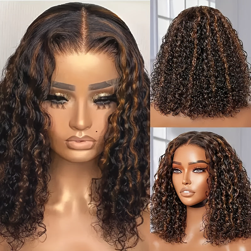 Lace Front Wig Human Hair 13x4 HD Lace Deep Wave Glueless Wig Pre Cut Pre Plucked with Baby Hair Natural Black Mixed Color 14-34 Inch High Gloss Everyday Special Events