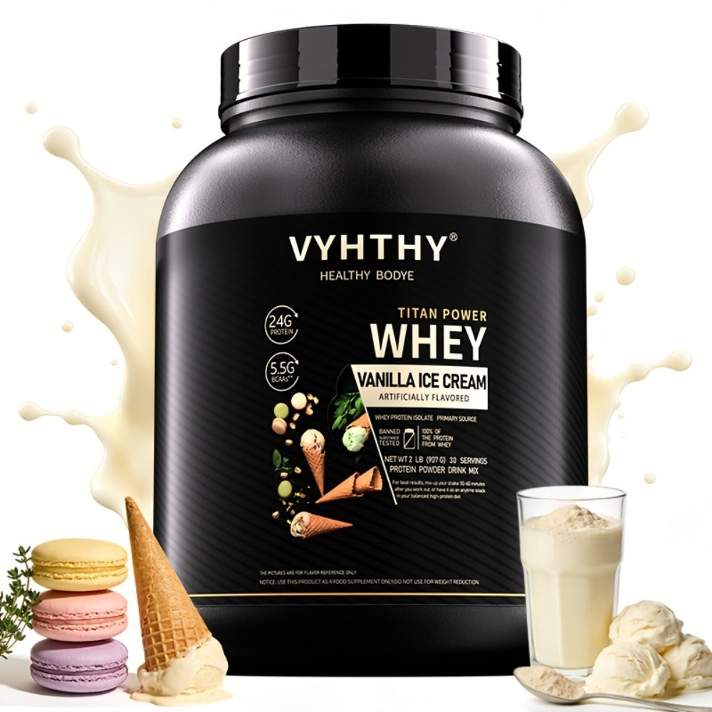 VYHTHY Whey Protein Powder, Premium Milk Protein Powder, Isolated And Hydrolyzed Blend, Suitable for Sports Nutrition And Daily Use, Contains Bcaas, Low in Carbohydrates, Available in Strawberry, Blueberry, Vanilla