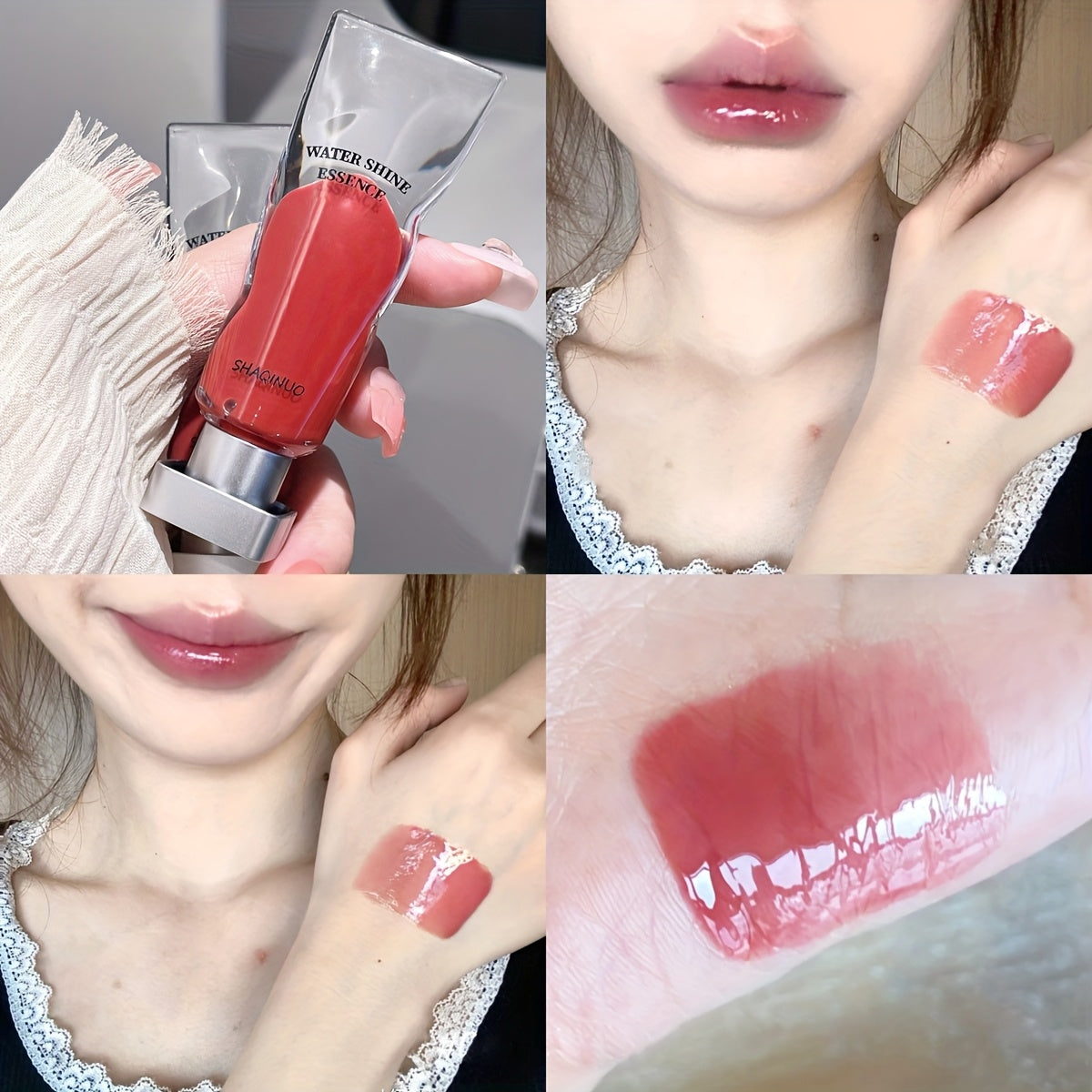 5pcs, Water Glow Essence Lip Gloss, Lightweight And Luminous Lip Gloss And Radiant, Jelly-Like Glass Lips, Mirror-Like Lip Shine, Comfortable And Non-Sticky, Moisturizing Lip Glaze, Holiday Gifts for Halloween, Christmas