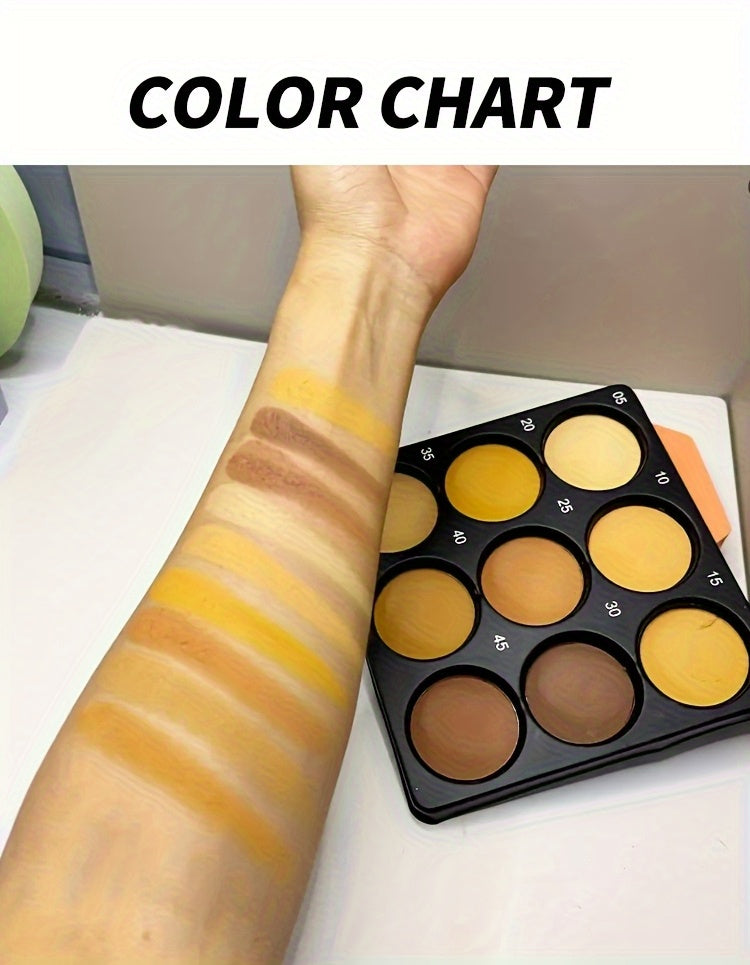 9 Tone Contour And Concealer Palette, Medium And Deep Tone, Create Natural 3D Makeup Effect, Matte Effect, Waterproof And Sweat Proof, Oil Control Foundation Make-Up And Eye Shadow, Suitable for All Skin Types, Eye Shadow Primer | Fashion Design | Wa