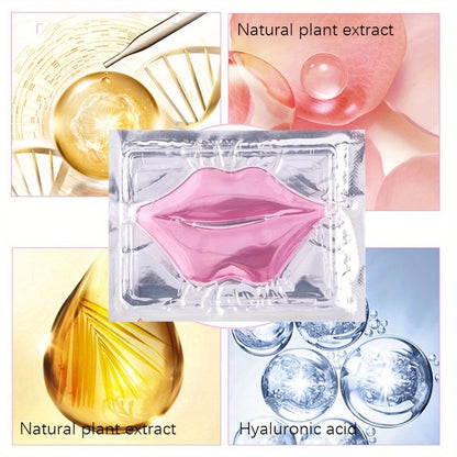 Hyaluronic Acid Eye Mask & Pink Lip Mask Patch Set - Moisturizing Hydrating Anti-Dry Overnight Sleeping Lip Eye Care Nourishing Smoothing Gift Set for Women