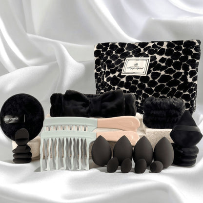 Makeup Brush Set 23/44/47PCS Super Soft Nylon Bristles with Bag - Concealer Contour Sponge Eyeshadow Blending Kit Wet Dry Use - Full-Size Brushes for Powder Highlight Contour All Skin Types