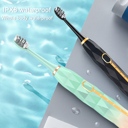 Sonic Electric Toothbrush IPX8 Waterproof with 8 Replacement Brush Heads, USB Rechargeable 500mAh, Metal Shaft, Travel Case & Toothbrush Holder, for Adults Men & Women, 5 Color Options