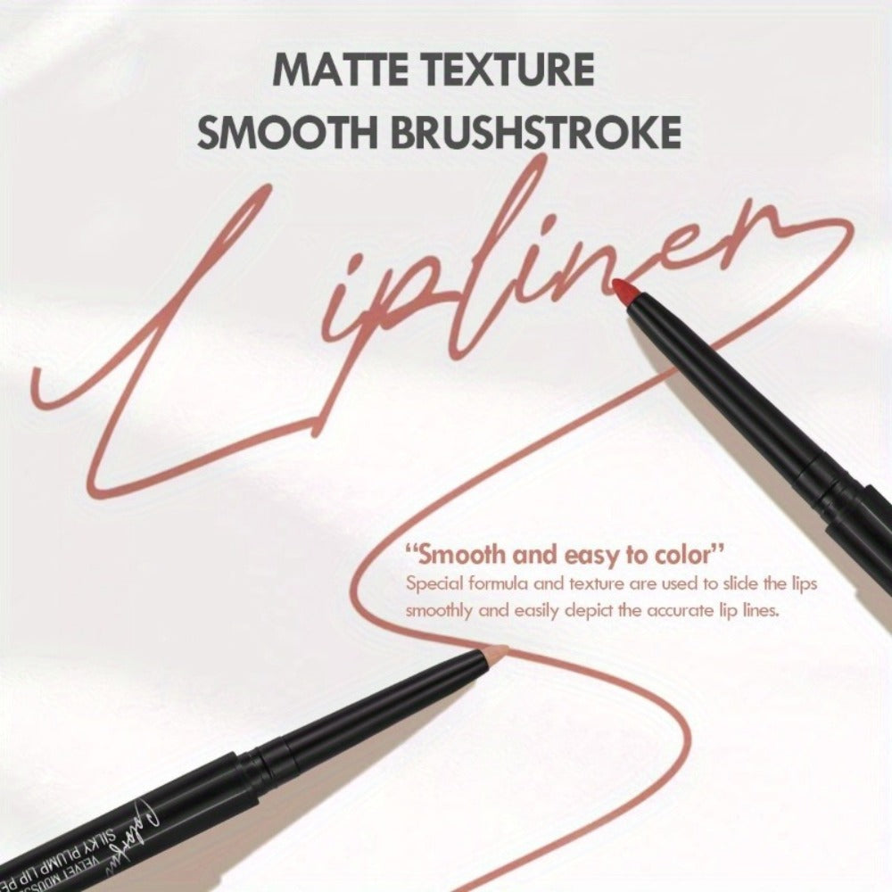 Lip Liner Pencil Set 12 Pieces Waterproof Long Lasting Multi-Functional Lip Eye Brow Liner Colorful Cosmetic Makeup Pens for All Skin Tones
