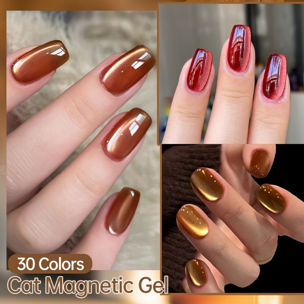 1 UR SUGAR Magnetic Gel Nail Polish - Quick-Dry Soak Off Cat Eye Magnetic Formula Suitable for /LED, Magnetic Stick Compatible Gel Polish - Professional & for Nail Art, Fall Winter Plum & Bordeaux Hues