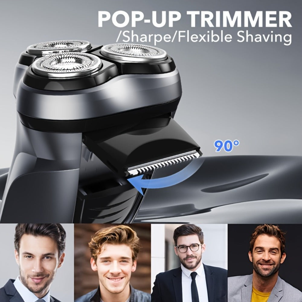 Sejoy Electric Razor for Men, Mens Electric Shavers, Rechargeable Electric Razor Shaving Machines, with Pop-up Trimmer, 1 Hour Fast Charging, 3D Floating Head, LCD Power Indicator.