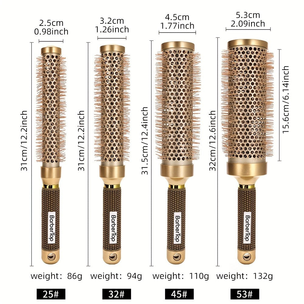 1 Extended Women's Styling Roller Comb, A High-temperature Resistant Professional Round Hair Brush with Nano Thermal Ceramic And Ion Technology, Suitable for Voluminous Bangs And Wavy Curls, Curling Styling Tool (extended Version)