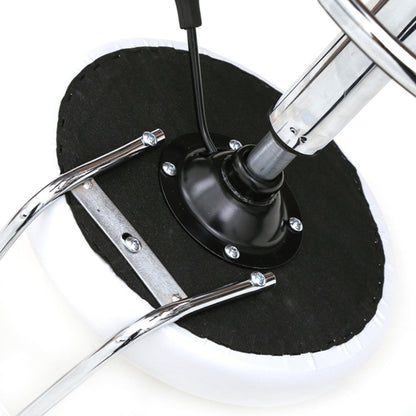 Adjustable Salon Stool with Backrest — 360-Degree Swivel, Height Adjustable, Professional Saddle & Round Style for Salon, Spa, Barber, Kitchen, Bistro, Black & White