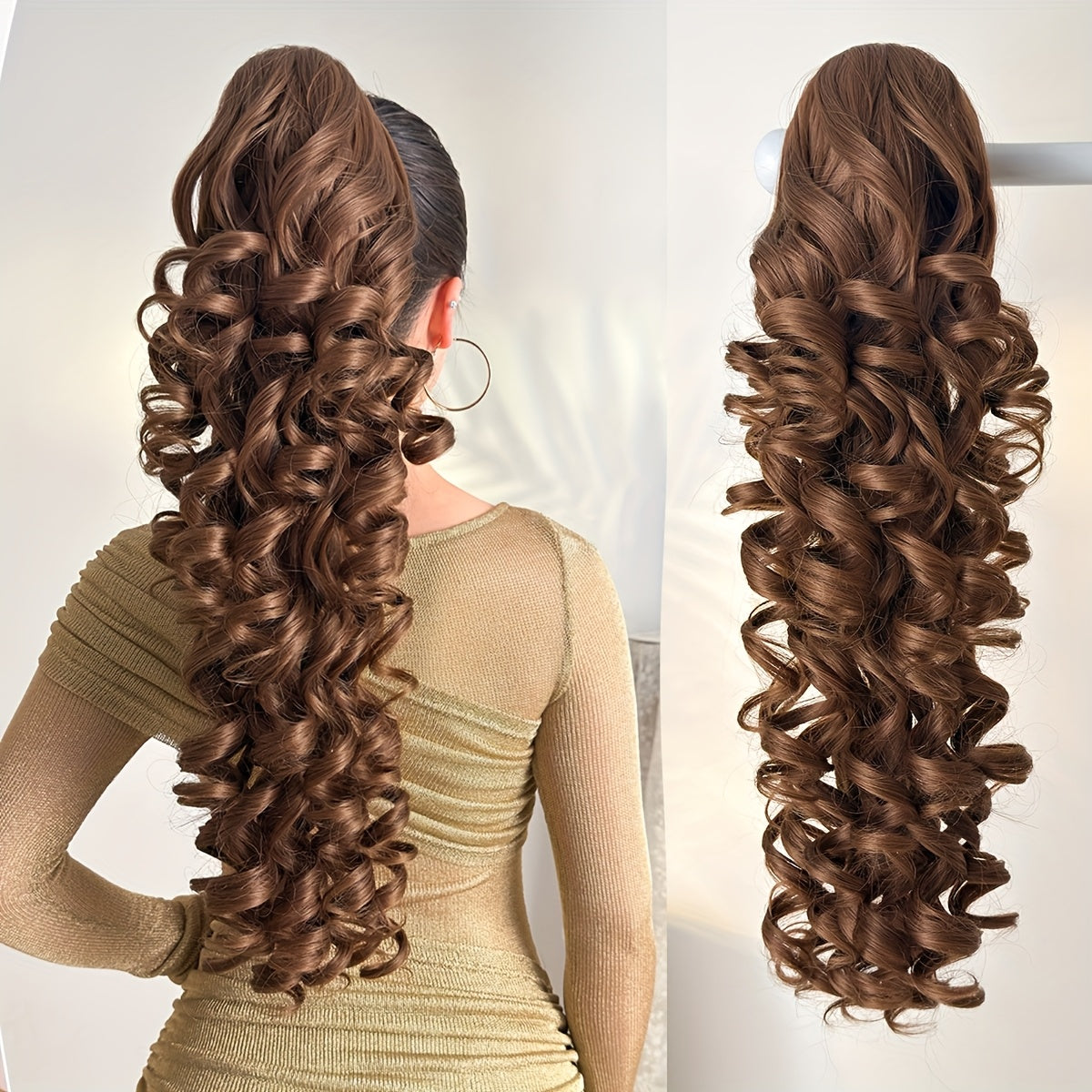A 28-Inch Long Curly Ponytail Made of Heat-Resistant Synthetic Fiber, Typically Worn by Women for Everyday Occasions And Holidays.