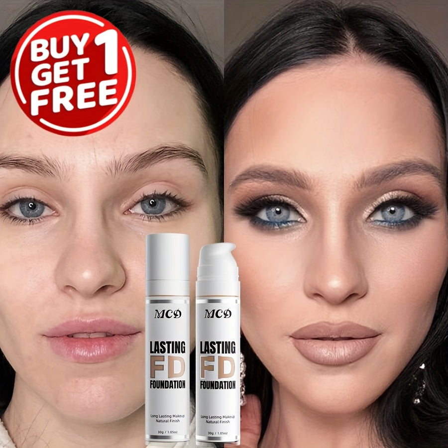 Liquid Foundation 2pcs Full Coverage Concealer Makeup Long Lasting Natural Finish - Suitable for All Skin Types Women Face Foundation Set