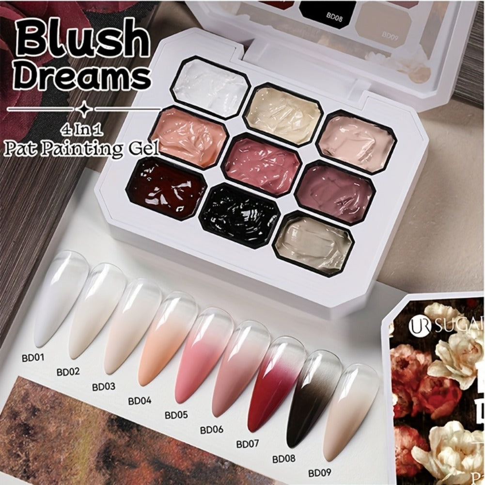 UR SUGAR 4IN1 Pat Ombre Gel Nail Polish Easy Gradient Painting Gel for DIY French Nail Manicure Solid Varnishes Paint Art Gel