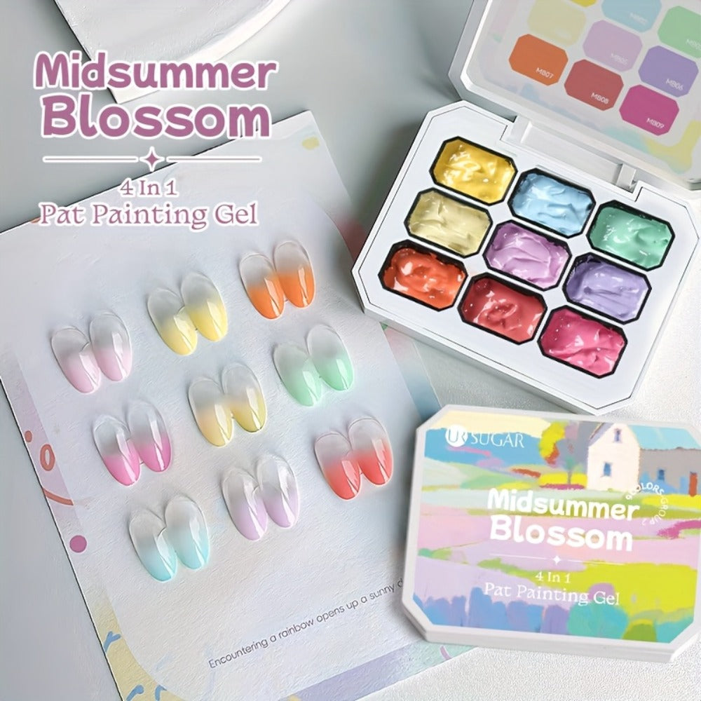 UR SUGAR Offers a 9-Color Gel Nail Polish Set That Includes Shades Like Yellow, Purple, And Blue. This Versatile Product Is Perfect for Creating Gradient Effects And Stamping Patterns, Making It an Ideal Gift for Nail Art Enthusiasts And Salons