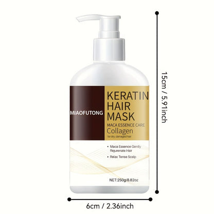 Argan Oil Hair Mask Deep Conditioning Treatment - Collagen Keratin Repair Mask for Dry Damaged Hair with Castor Oil & Rosemary Oil - Prevents Split Ends & Breakage, Intense Moisture Restore 250g