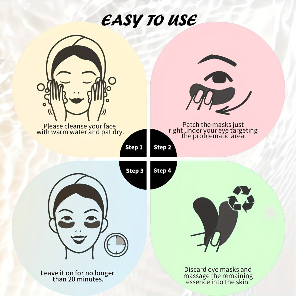 Eye Patches for Dark Circles & Puffiness - Caffeine Collagen Under Eye Mask, Anti-Wrinkle Gold Eye Bags Treatment Skin Care, 25 Pairs