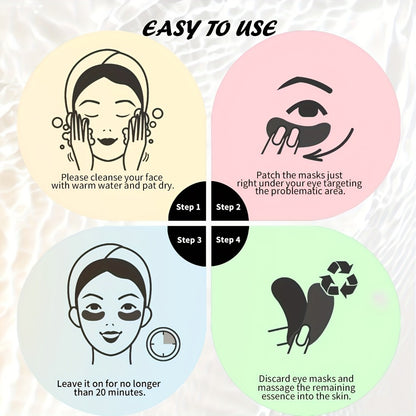 Eye Patches for Dark Circles & Puffiness - Caffeine Collagen Under Eye Mask, Anti-Wrinkle Gold Eye Bags Treatment Skin Care, 25 Pairs