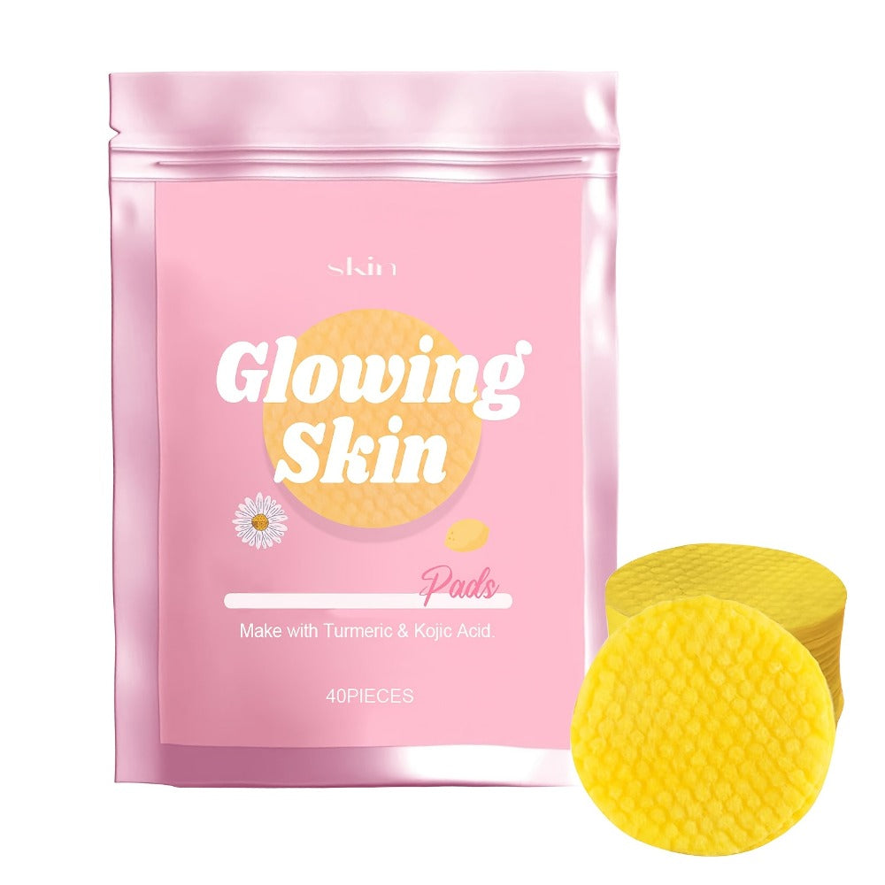 40/80pcs Turmeric & Kojic Acid Facial Cleansing Pads, Easy For Travel And Business Trips, Mild And Non-irritating, Suitable For All Skin Types, Birthday Easter'S & Mother'S Day Gifts